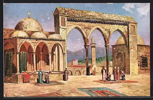 Künstler-AK Jerusalem, Plattform des Felsendomes