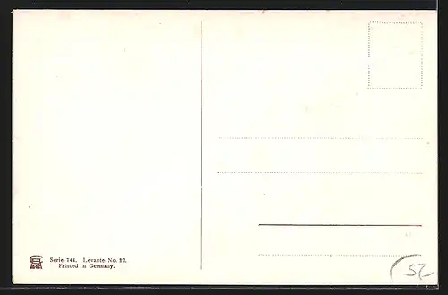 AK Jaffa, Strand mit Booten und Ortsansicht