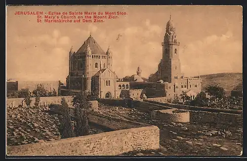 AK Jerusalem, St. Marienkirche auf dem Zion