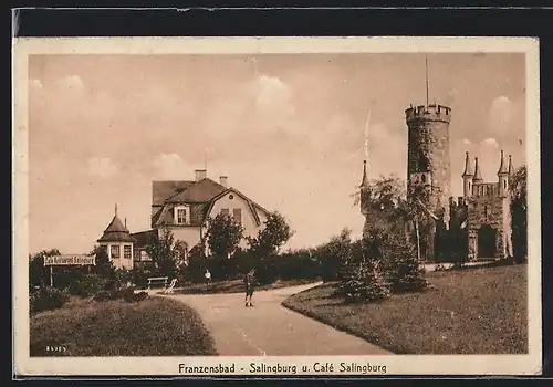 AK Franzensbad, Salingburg und Cafe Salingburg