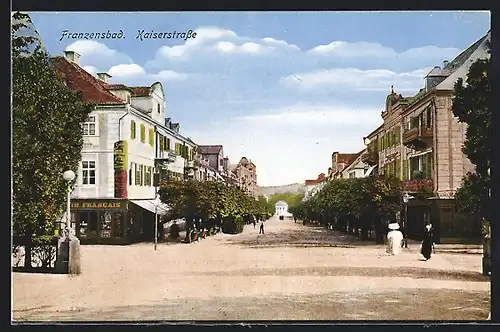 AK Franzensbad, Partie an der Kaiserstrasse