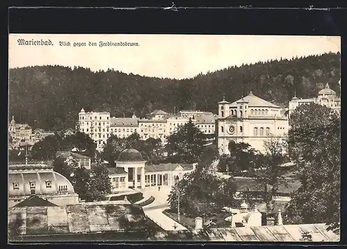 AK Marienbad, Blick gegen den Ferdinandsbrunn
