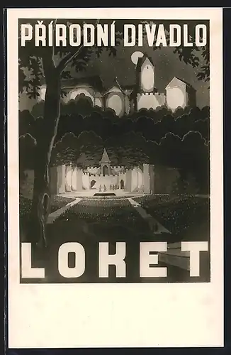 Künstler-AK Loket nad Ohri, Prirodni Divadlo