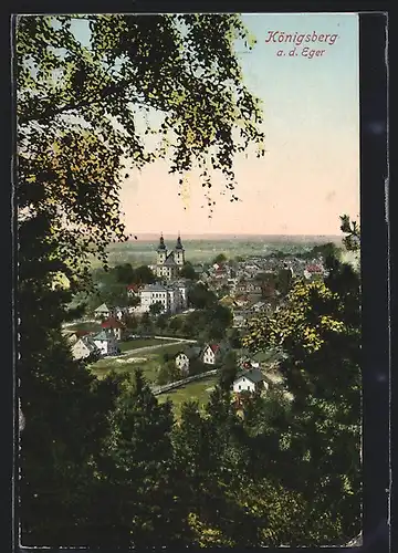 AK Königsberg a. d. Eger, Ortsansicht aus der Vogelschau