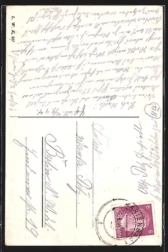 AK Karlsbad, Stifterwarte mit Leuten