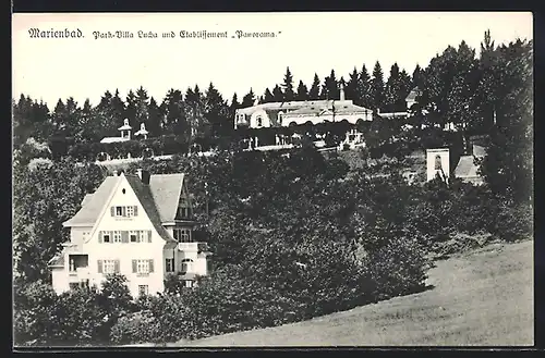 AK Marienbad, Park-Villa und Gasthaus Etablissement Panorama