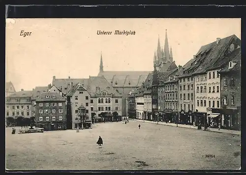 AK Eger, Blick auf Unteren Marktplatz