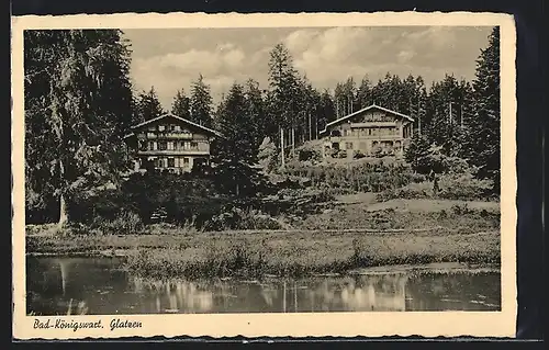 AK Bad Königswart, Glatzen, Ansicht vom Wasser aus