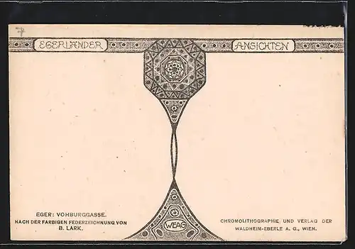 Künstler-AK Eger, Blick in die Vohburggasse