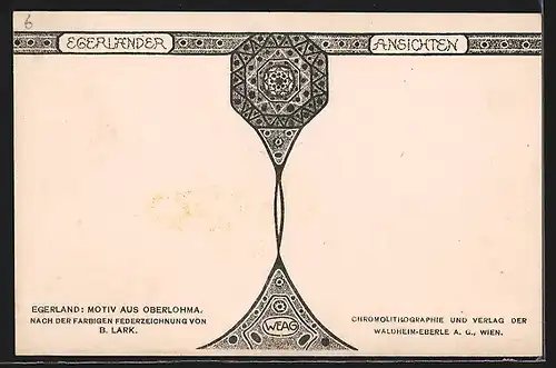 Künstler-AK Oberlohma, Gebäudeansicht