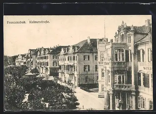 AK Franzensbad, Einsicht in die Kulmerstrasse