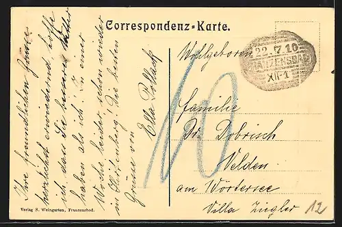 AK Franzensbad, Blick in die Kaiserstrasse