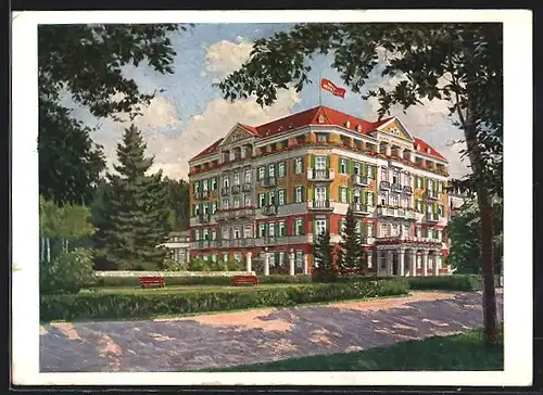 Künstler-AK Franzensbad, Hotel Königsvilla, Inh. F. J. Zienert