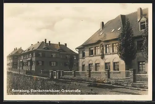 AK Ronneburg, Eisenbahnerhäuser an der Grenzstrasse
