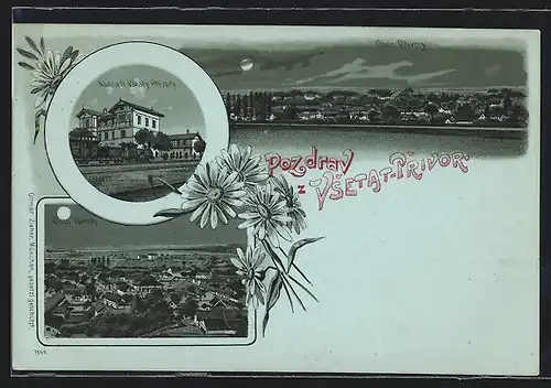 Lithographie Vsetatý, Nadrazi, Obce Privory