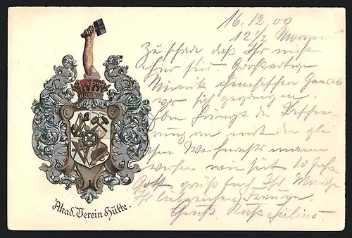 Künstler-AK Berlin, Akademischer Verein, Studentenwappen