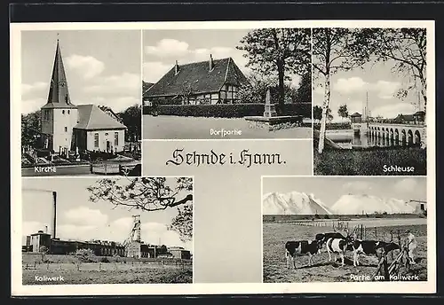AK Sehnde i. Hann., Kaliwerk, Schleuse, Kirche