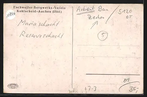 Künstler-AK Kohlscheid-Aachen /Rhld., Eschweiler Bergwerks-Verein, Kohle