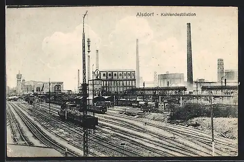 AK Alsdorf, Blick auf Kohlendestillation, Grube Anna