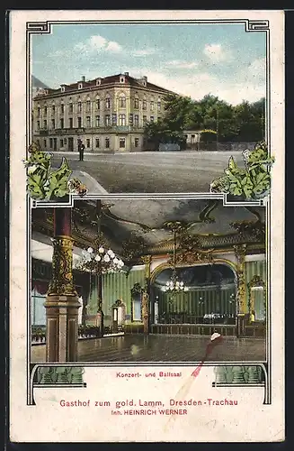 AK Dresden-Trachau, Gasthof zum goldenen Lamm