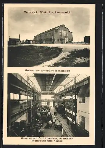 AK Baesweiler /Bez. Aachen, Gewerkschaft Carl Alexander, Mechanische Werkstätte, Innenansicht
