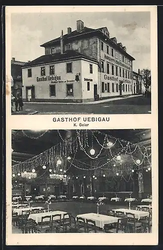 AK Dresden, Blick auf Gasthof Übigau und Konzertsaal