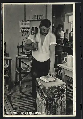 AK Schwabach, Feingoldschläger bei der Arbeit