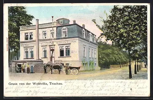 AK Dresden-Trachau, Gasthof Waldvilla von Max Kühne