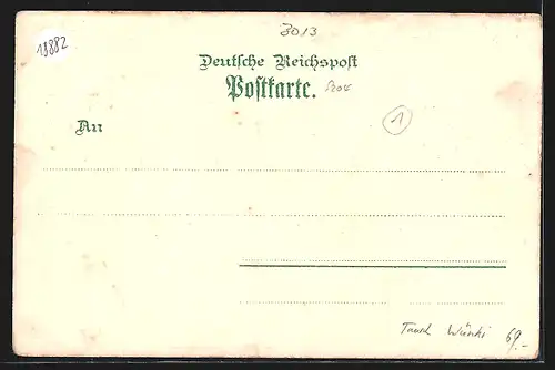 Lithographie Bantorf a. Deister, Göhmanns Gasthof zum Bahnhof, Zeche Antonie, Bahnhof