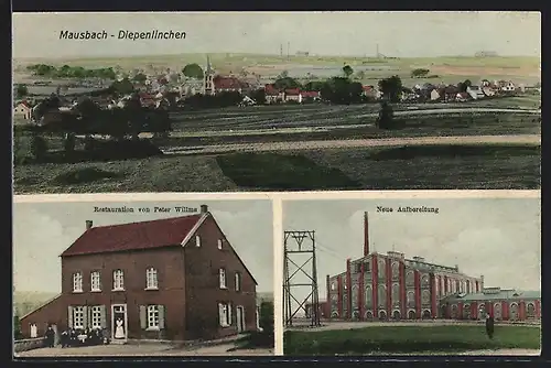 AK Mausbach-Diepenlinchen, Neue Aufbereitung, Gasthaus P. Willms, Gesamtansicht mit Umgebung