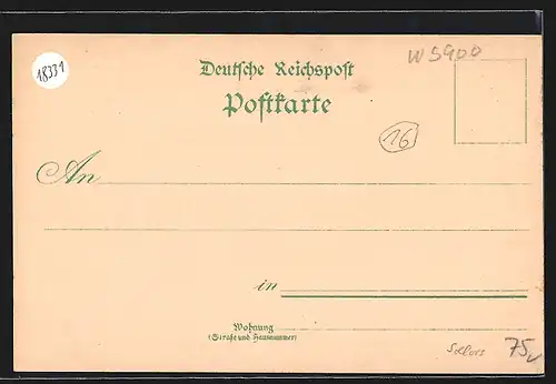 Lithographie Eisern, Gasthaus H. Marx mit Strasse, Gesamtansicht mit Umgebung aus der Vogelschau