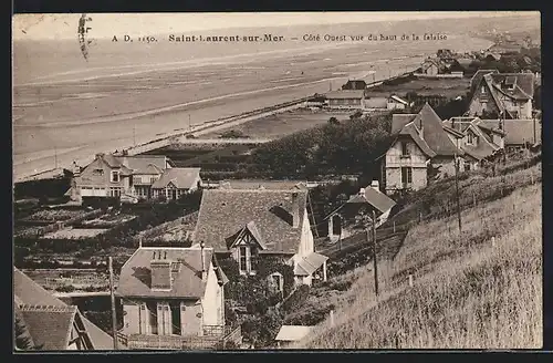 AK Saint-Laurent-sur-Mer, Coté Ouest vue du haut de la falaise