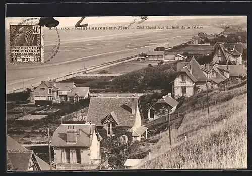 AK Saint-Laurent-sur-Mer, Cote Ouest vue du haut de la falaise