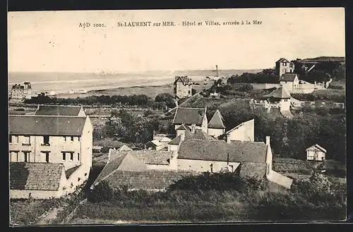 AK Saint-Laurent-sur-Mer, Hotel et Villas, arrivée à la Mer