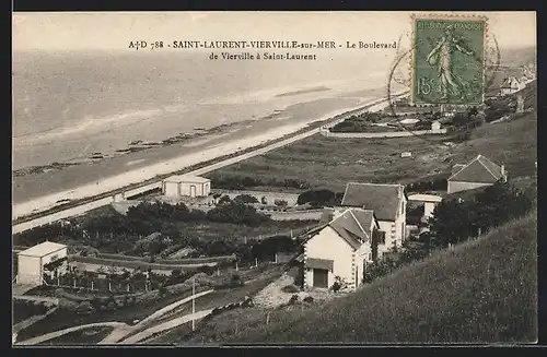 AK Saint-Laurent-Vierville-sur-Mer, Le Boulevard de Vierville à Saint-Laurent