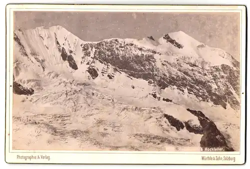 Fotografie Würthle & Sohn, Salzburg, Ansicht St. Jakob in Pfitsch, Blick auf den Hochferner und Hochfeiler mit Gletscher