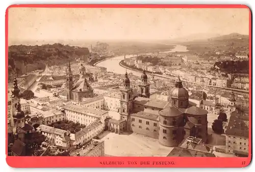 Fotografie Würthle & Spinnhirn, Salzburg, Ansicht Salzburg, Blick von der Festung auf die Stadt, 1886