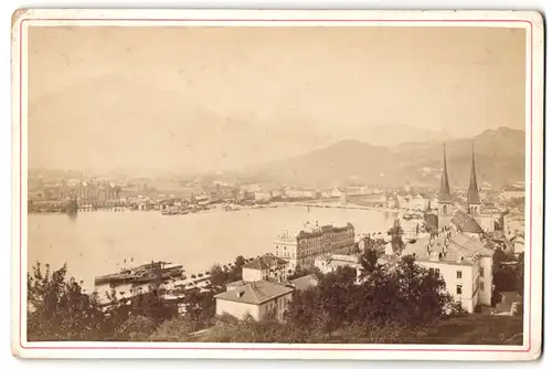Fotografie Ad. Braun & Cie., Dornach, Ansicht Lucerne, Blick auf die Stadt mit Pilatus