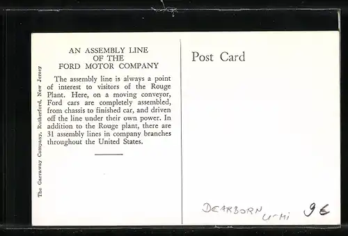 AK Dearborn, MI, An Assembly LIne of the Ford Motor Company