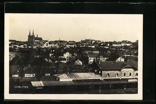 AK Schumberg / Chrudim, Panoramablick auf den Ort