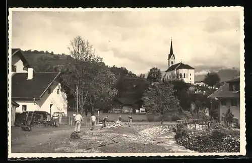 AK Kaprun, Ortspartie mit Kirche