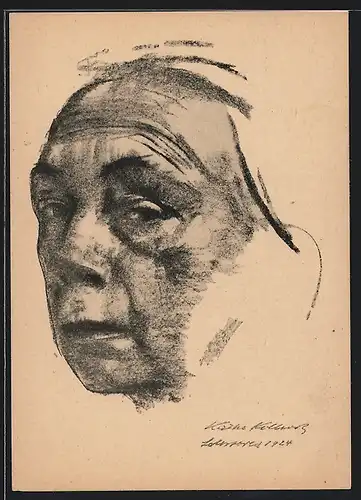 Künstler-AK Käthe Kollwitz: Selbstporträt 1924