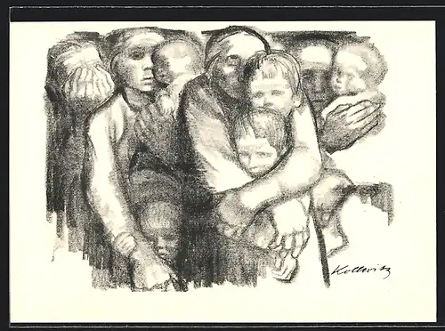 Künstler-AK Käthe Kollwitz: Die Mütter, Mütter mit ihren Kindern auf dem Arm