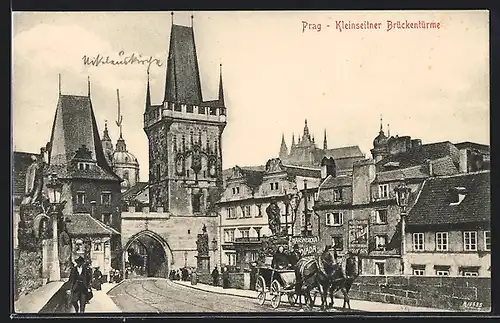 AK Prag / Praha, Kleinseitner Brückentürme