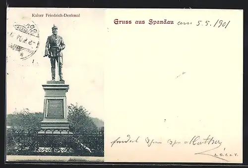 AK Berlin-Spandau, Kaiser Friedrich-Denkmal