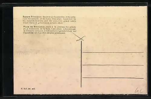 AK Bruxelles, Place de Brouckerer et Monument Anspach, Strassenbahn