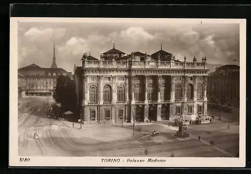 AK Torino, Palazzo Madama, Strassenbahn