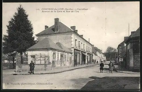 AK Chateau-du-Loir, Carrefour Avenue de la Gare et Rue de l`Ire