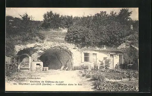 AK Vouvray-sur-Loir, Habitation dans le Roc