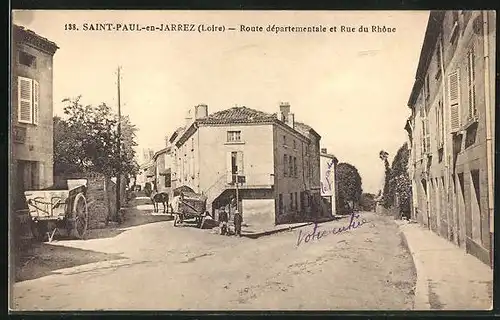 AK Saint-Paul-en-Jarrez, Route départementale et Rue du Rhone